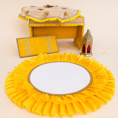 Yellow Brocade Haldi Ceremony Set