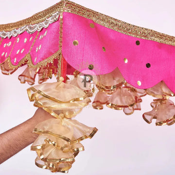 Bridal Chadar With Mirror Work Hot Pink