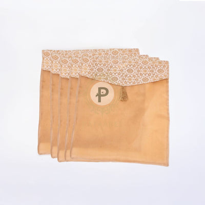 Ivory & Gold Brocade Suit/Saree Cover Set of 5 Suit Cover