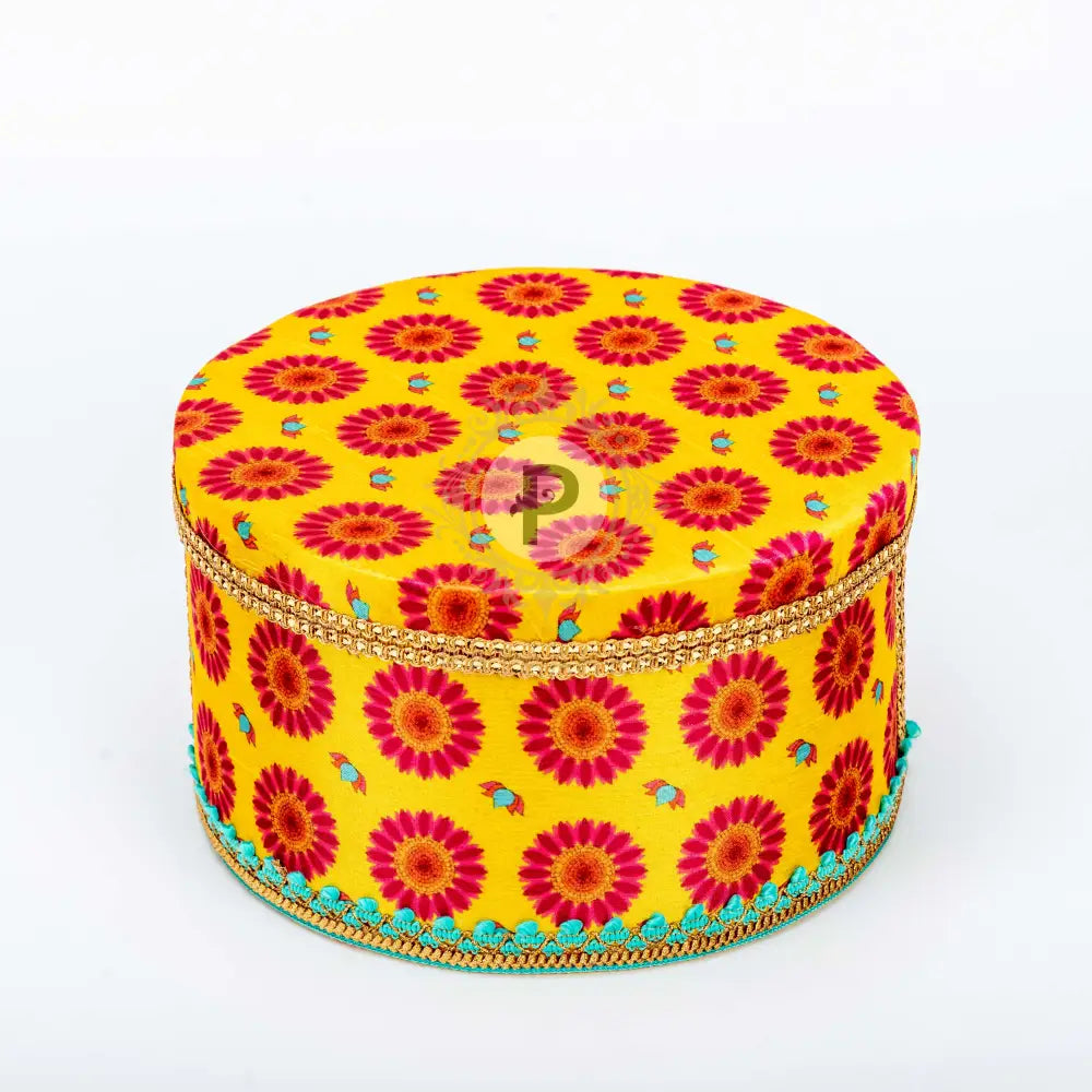 Marigold Round Pataaree With Lid