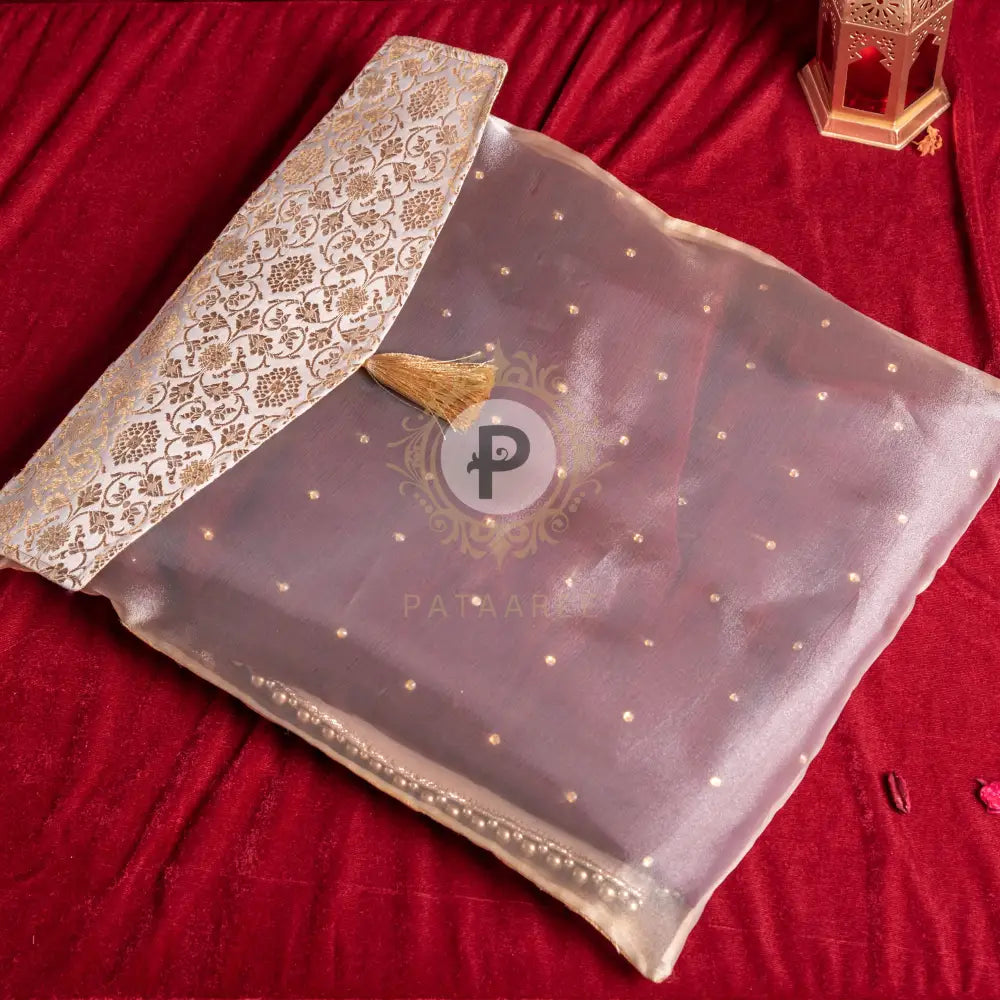 Suit/Saree Cover Ivory Gold