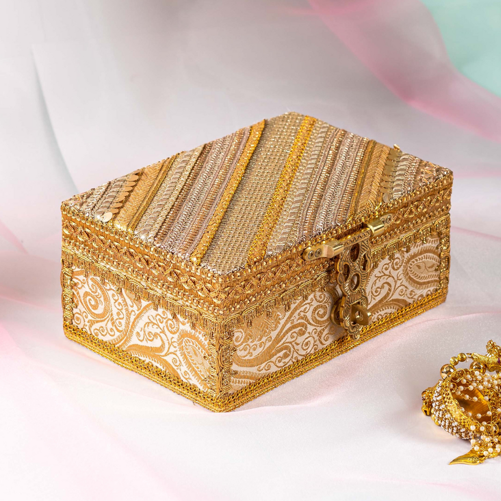 Gold Brocade Satrangi Kaleera Box