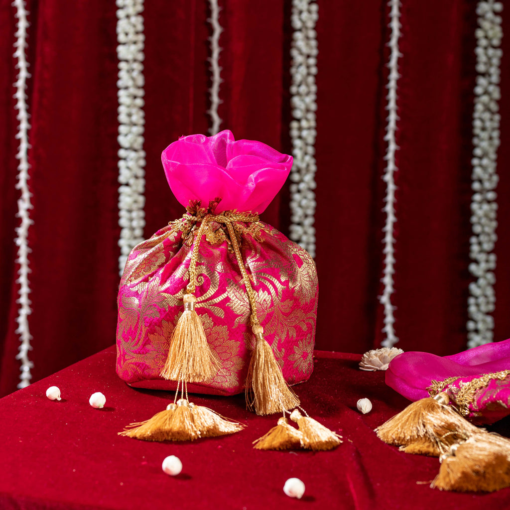 Potli Hot Pink And Gold