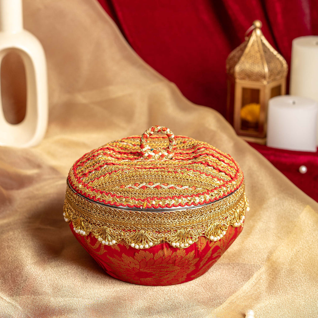 Red Satrangi Ladoo Box