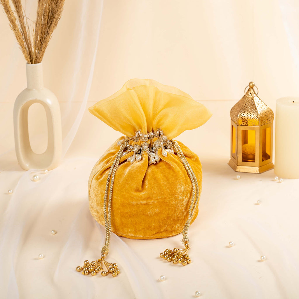 Zehra Velvet Potli Gold