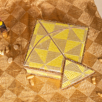 Phulkari Kite Mithai Box (1kg) Lemon Yellow Mithai Box