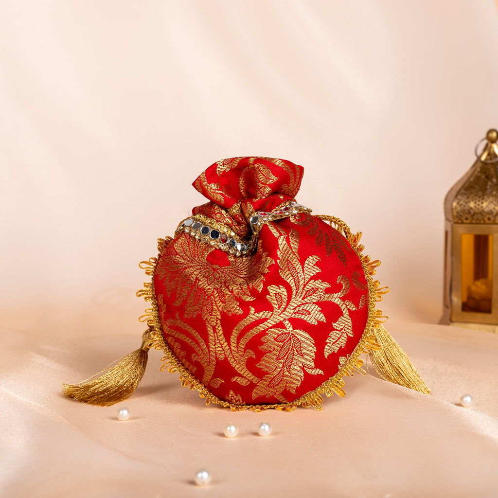 Red Brocade Mini Potli Potli