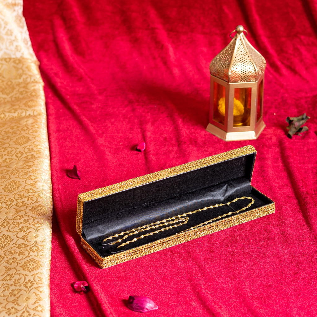 Ivory & Gold Brocade Chain Box