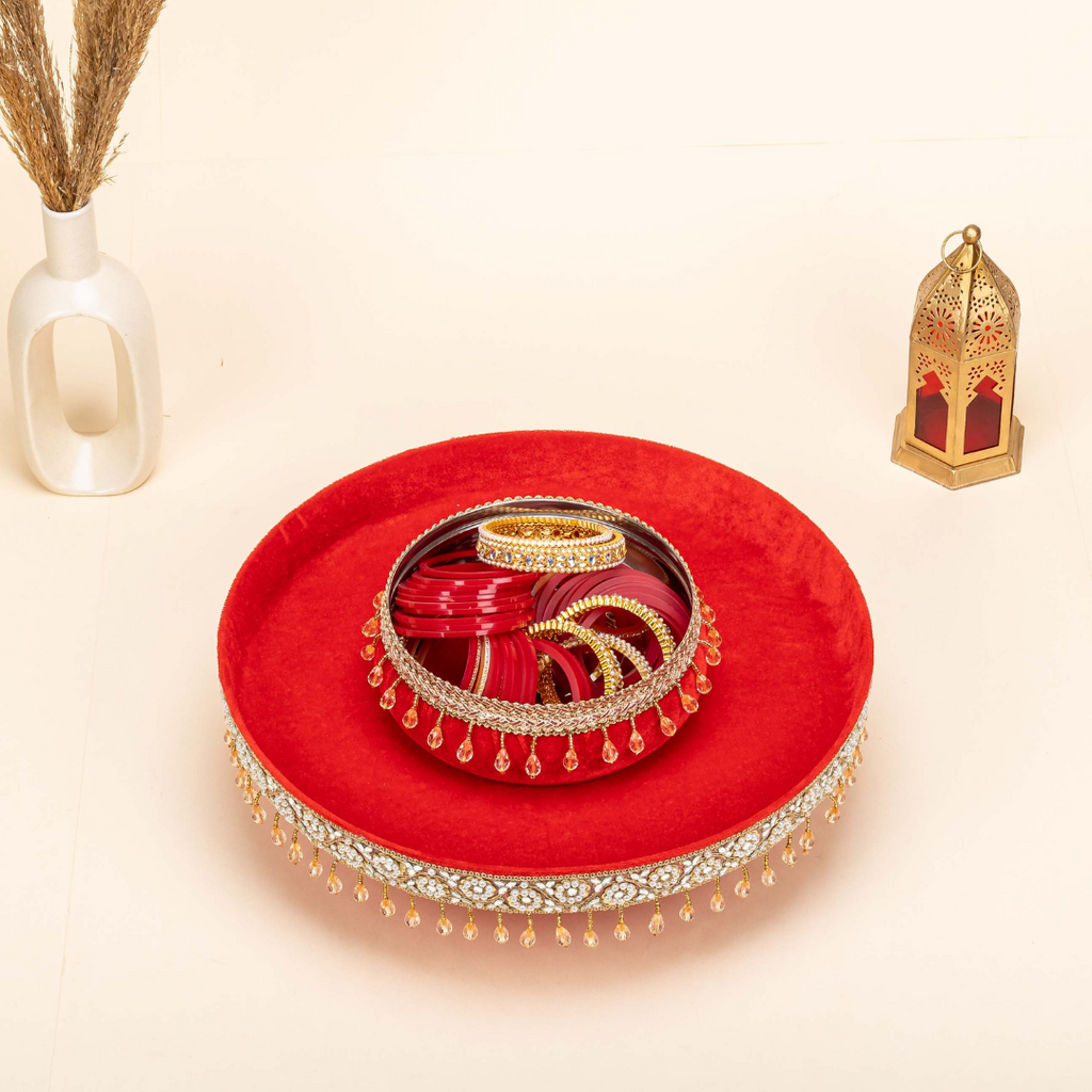 Zehra Thaal With Chura Bowl Red