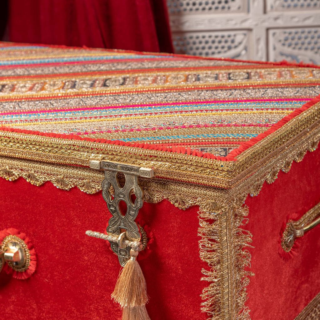 Red Satrangi Trousseau Trunk