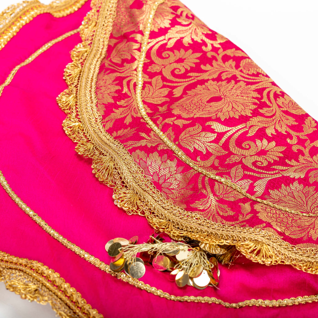Red Brocade Lap Cover Set