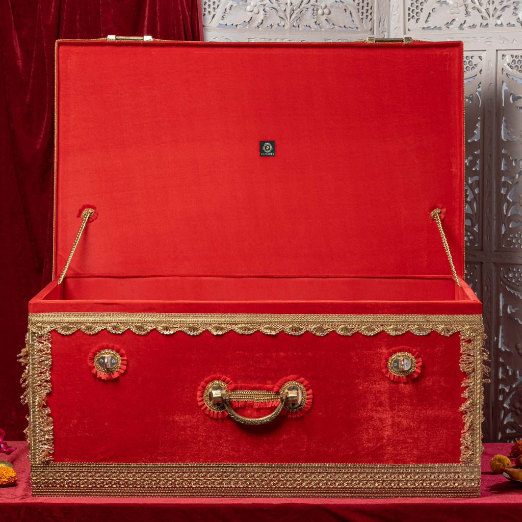 Red Satrangi Trousseau Trunk
