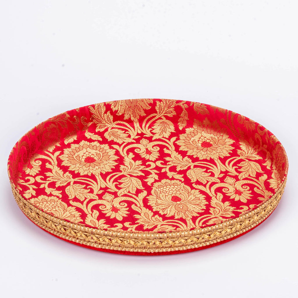 Brocade Thaal With Cover