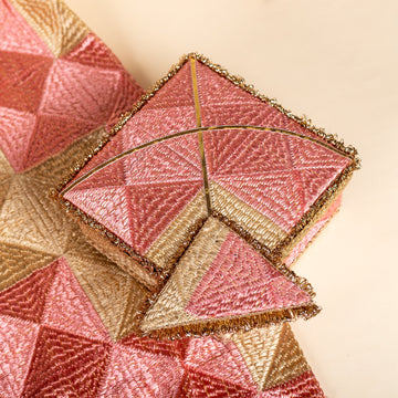 Phulkari Kite Mithai Box (Small) Pastel Pink Mithai Box