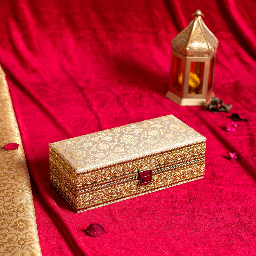 Ivory & Gold Brocade Cash Gift Box