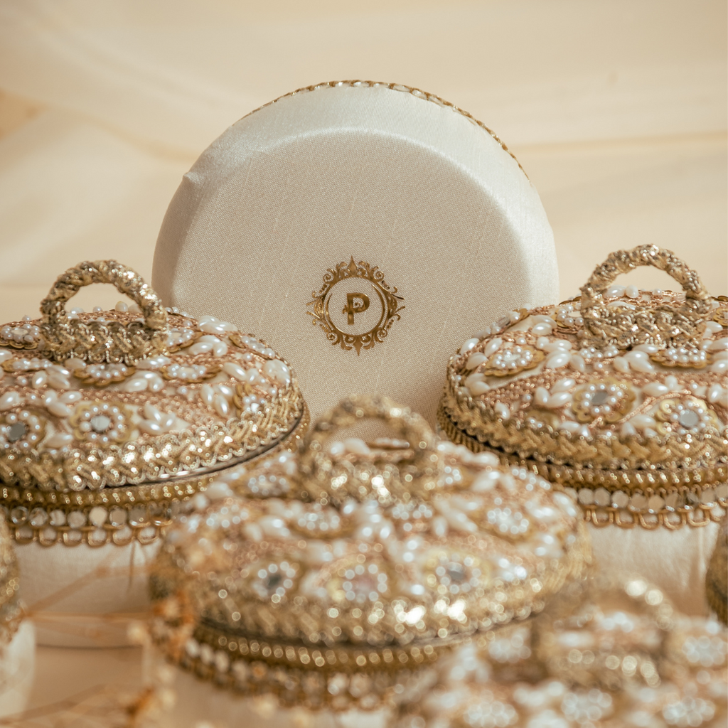Zehra Ivory Ladoo Box Small Ladoo Box