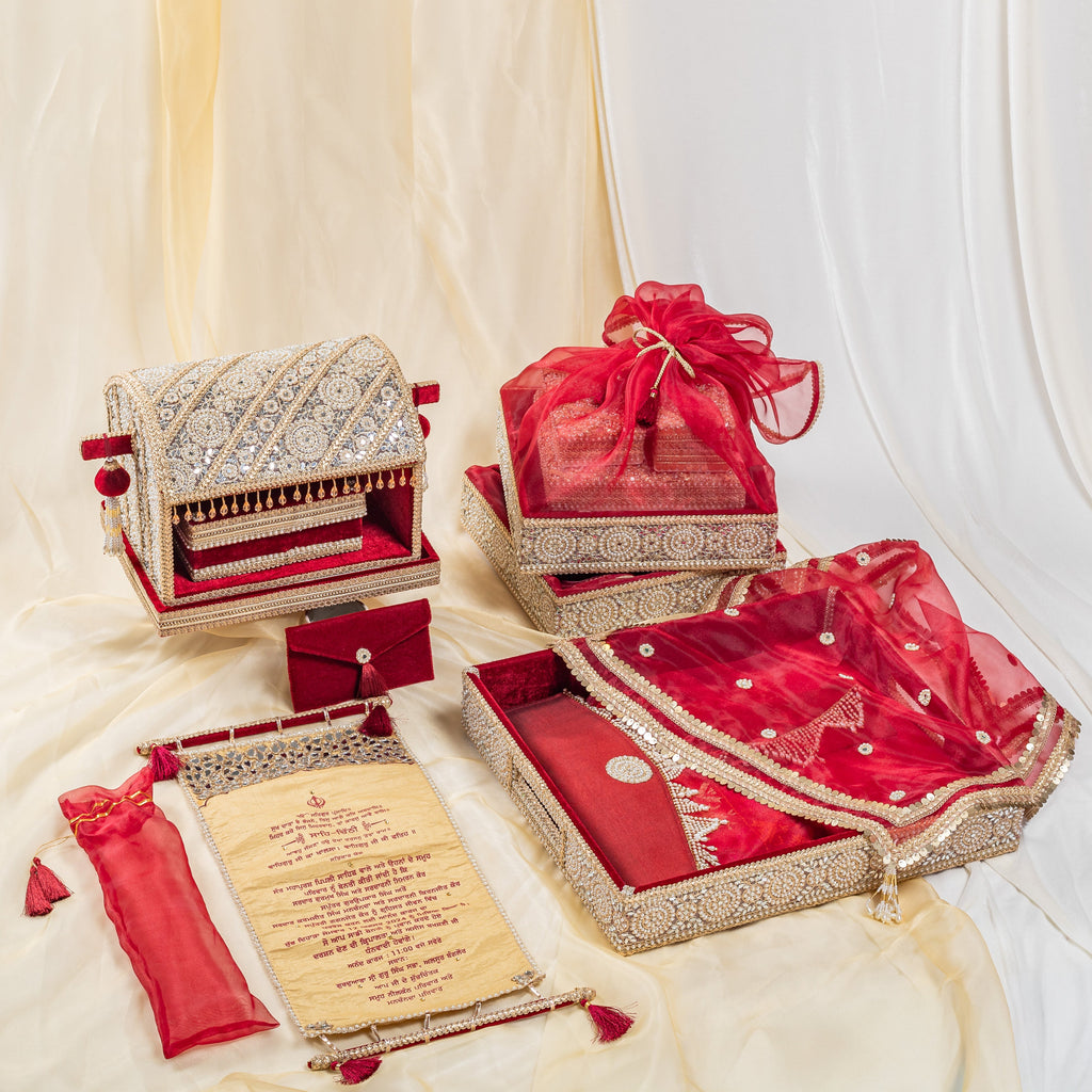 Grand Maroon Zehra Palki Sahe Chithi Set Sahe Chithi