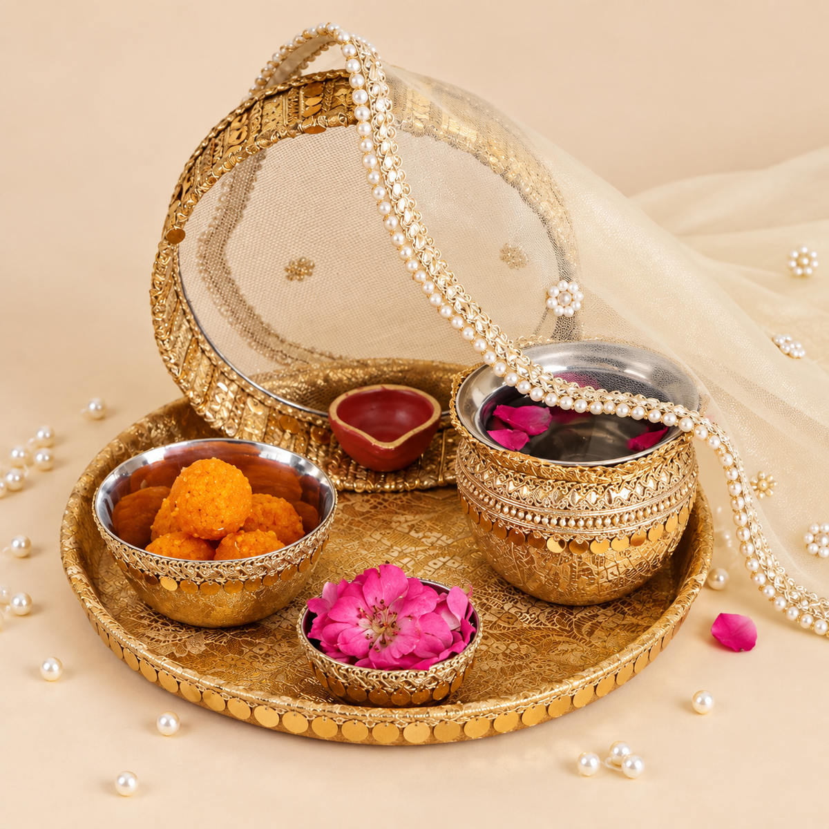 Sunehri Karwa Chauth Essentials Set