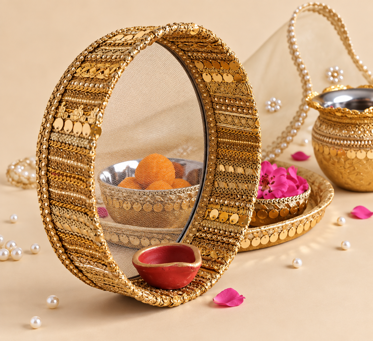 Sunehri Karwa Chauth Essentials Set