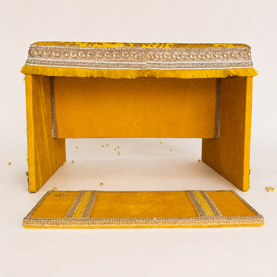 Yellow Brocade Haldi Heirloom Set
