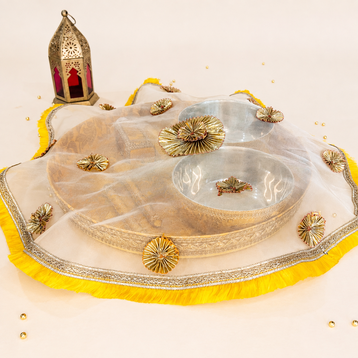 Yellow Brocade Haldi Ritual Set