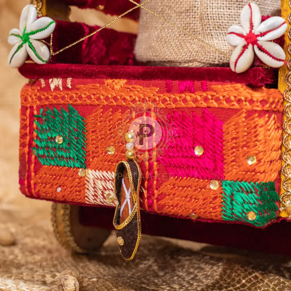 Bagh Phulkari Big Truck with 2 Jute Potlis Truck with Potli