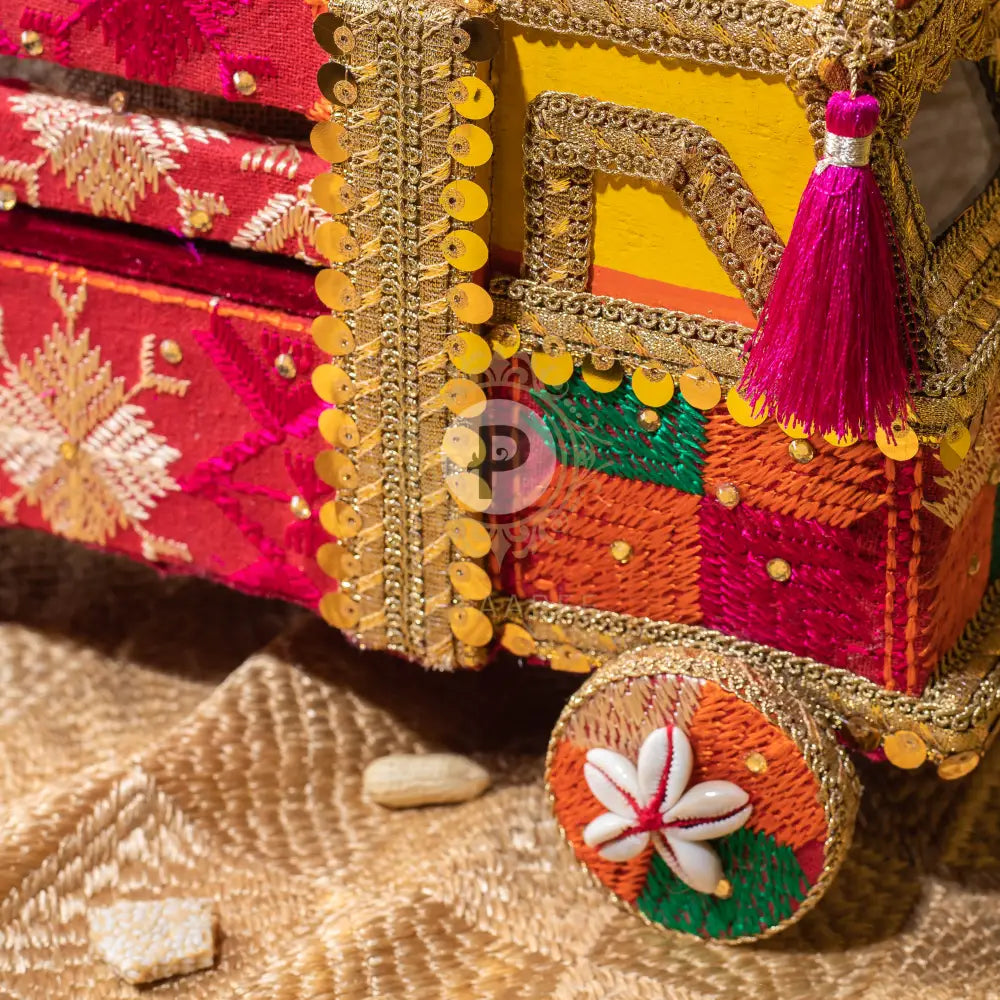 Bagh Phulkari Big Truck with 2 Jute Potlis Truck with Potli