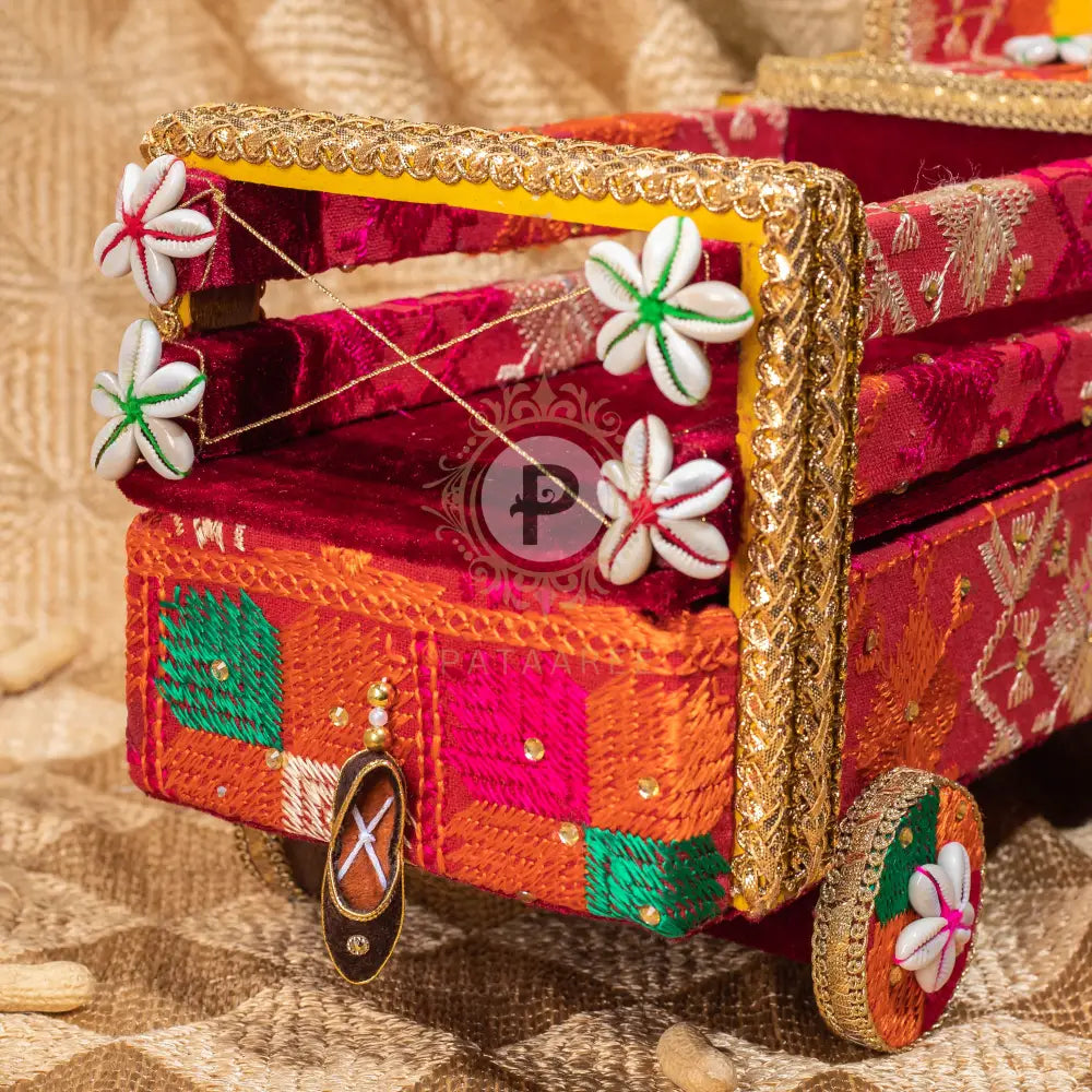 Bagh Phulkari Big Truck with 2 Jute Potlis Truck with Potli