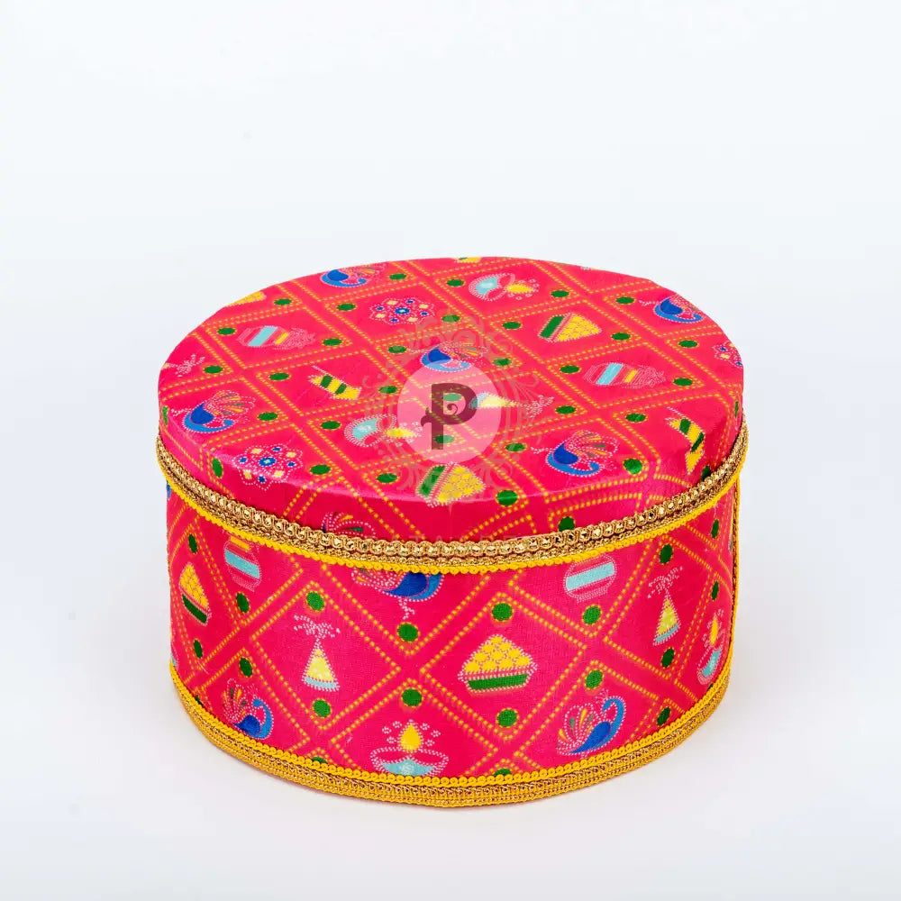 Bandhej Round Pataaree With Lid