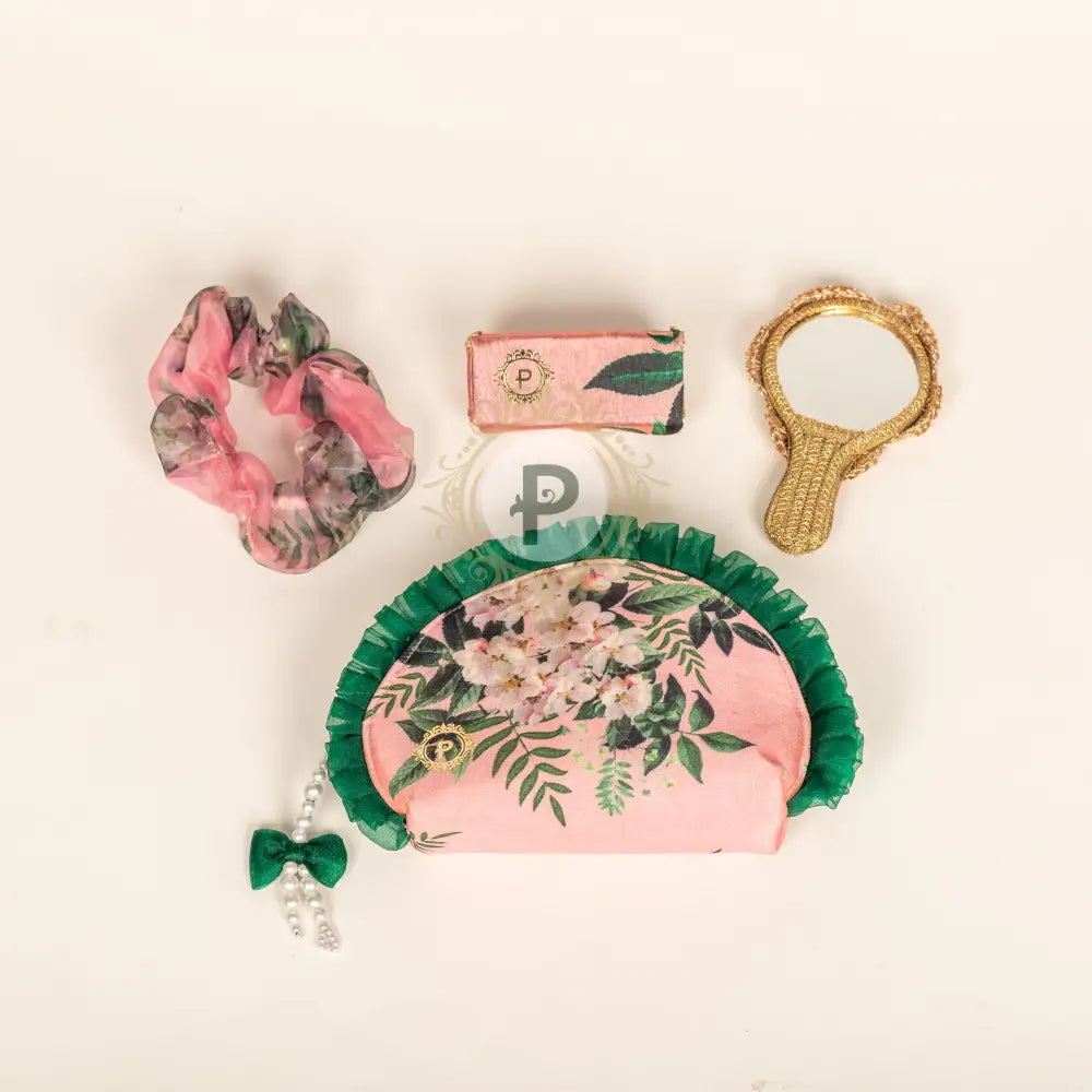 Blush Pink Floral Mehndi Favour Kit Potli