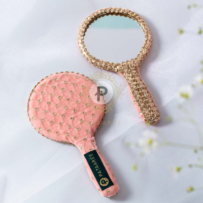 Pink Velvet Hand Mirror