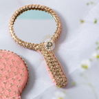 Pink Velvet Hand Mirror