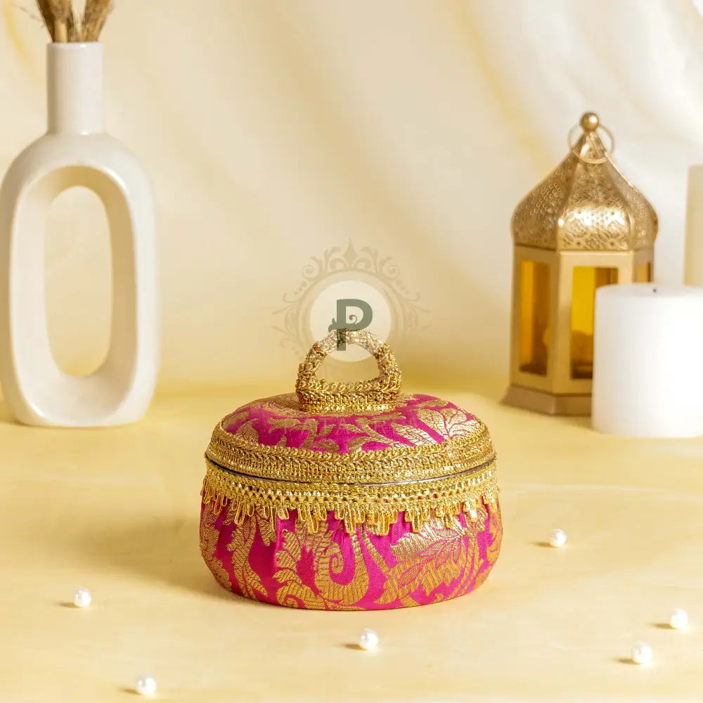 Brocade Ladoo Box Small Ladoo Box