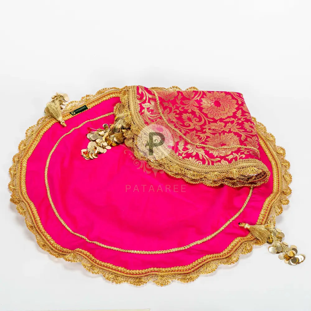 Red Brocade Lap Cover Set