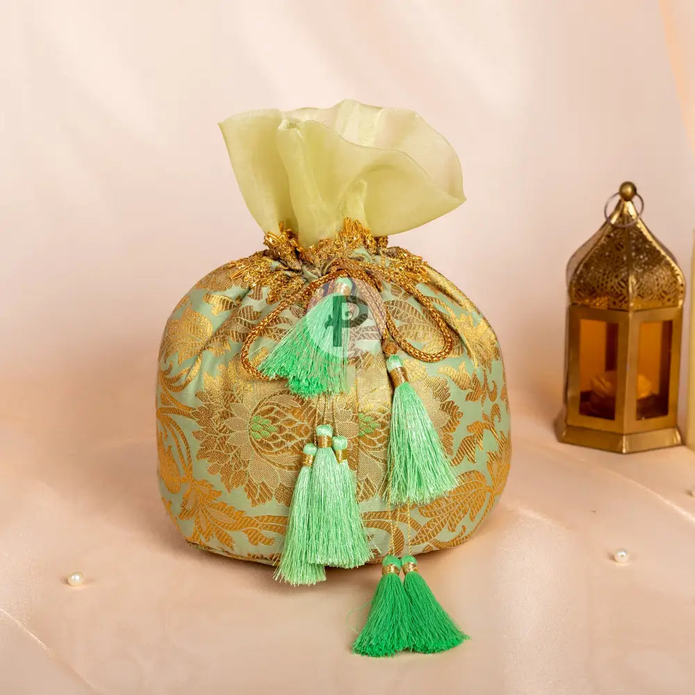 Brocade Potli Mint Green Potli