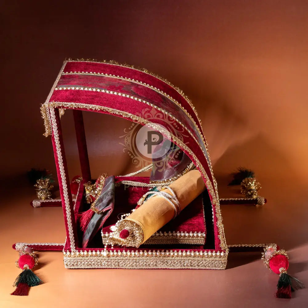 Surkh Palki Sahe Chithi Set with Screen Printed Scroll (Open Design) Sahe Chithi