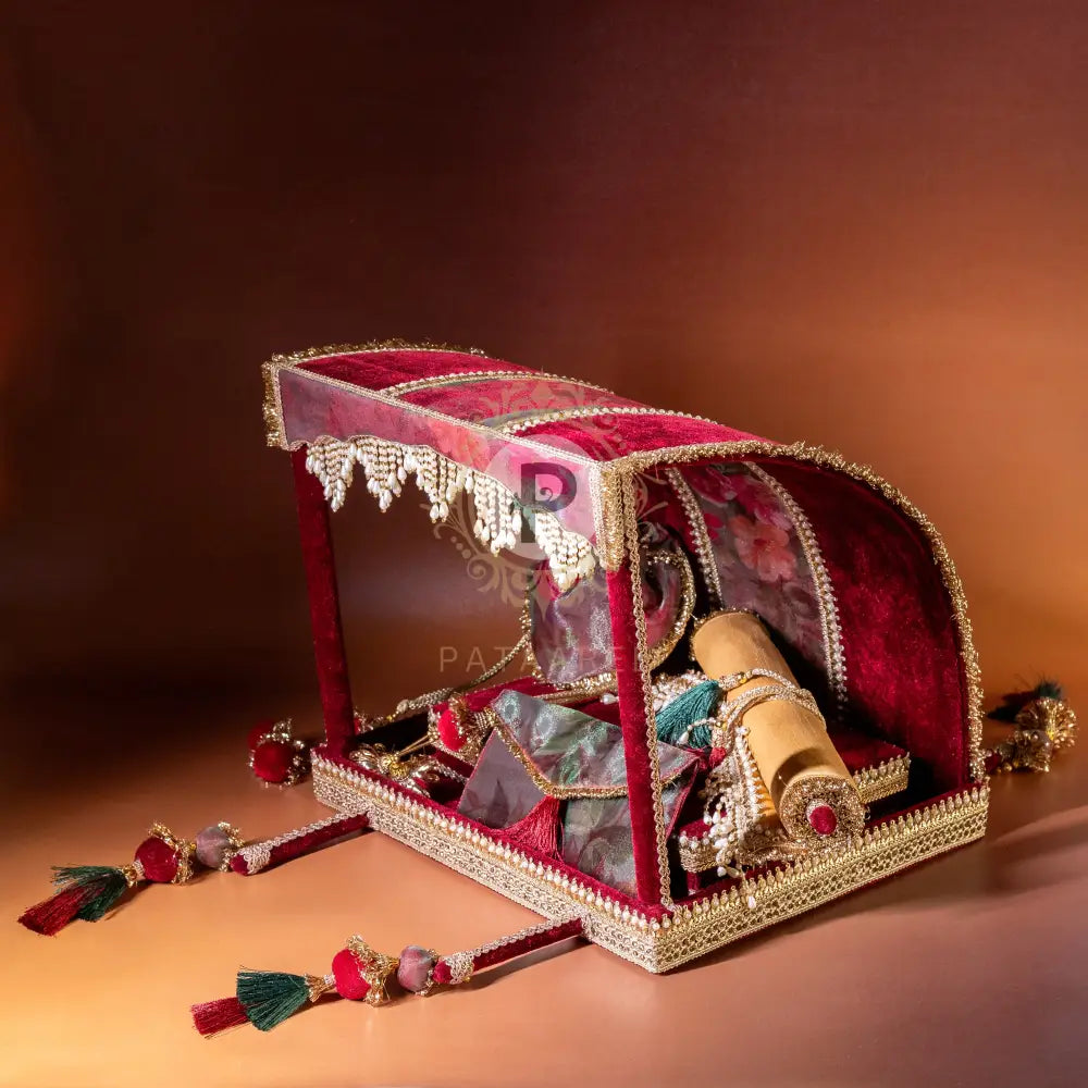 Surkh Palki Sahe Chithi Set with Screen Printed Scroll (Open Design) Sahe Chithi