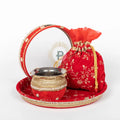 Embroidered Velvet Karwa Chauth Set