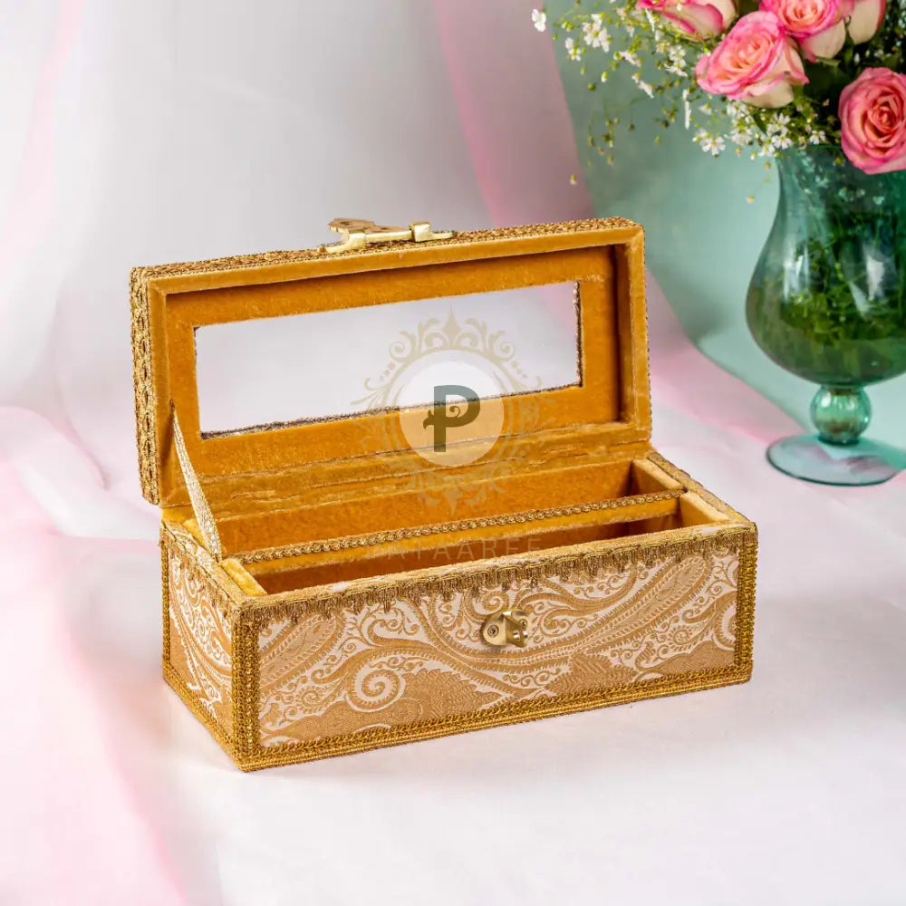 Gold Brocade Satrangi Full Chura Box
