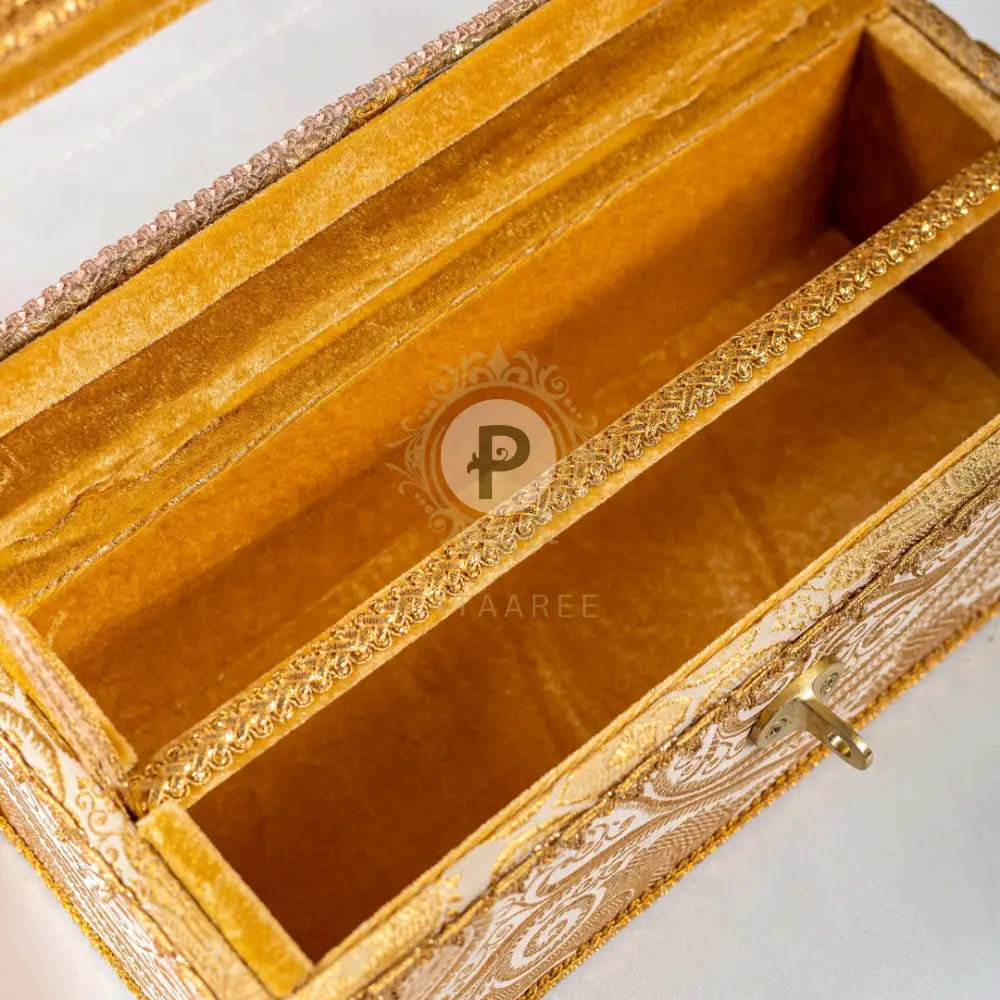 Gold Brocade Satrangi Full Chura Box
