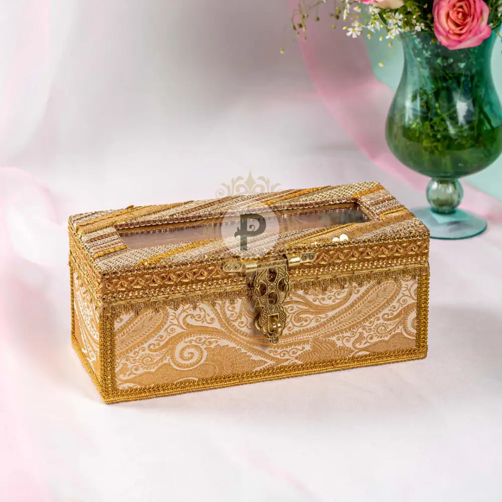 Gold Brocade Satrangi Full Chura Box