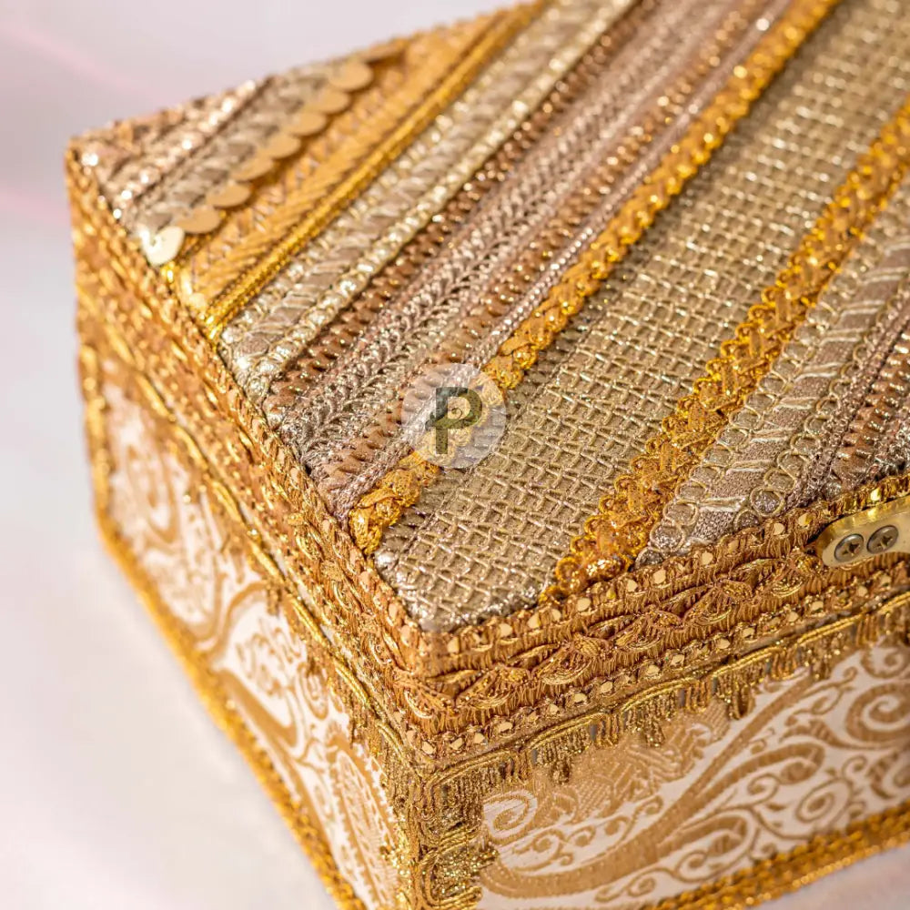 Gold Brocade Satrangi Kaleera Box