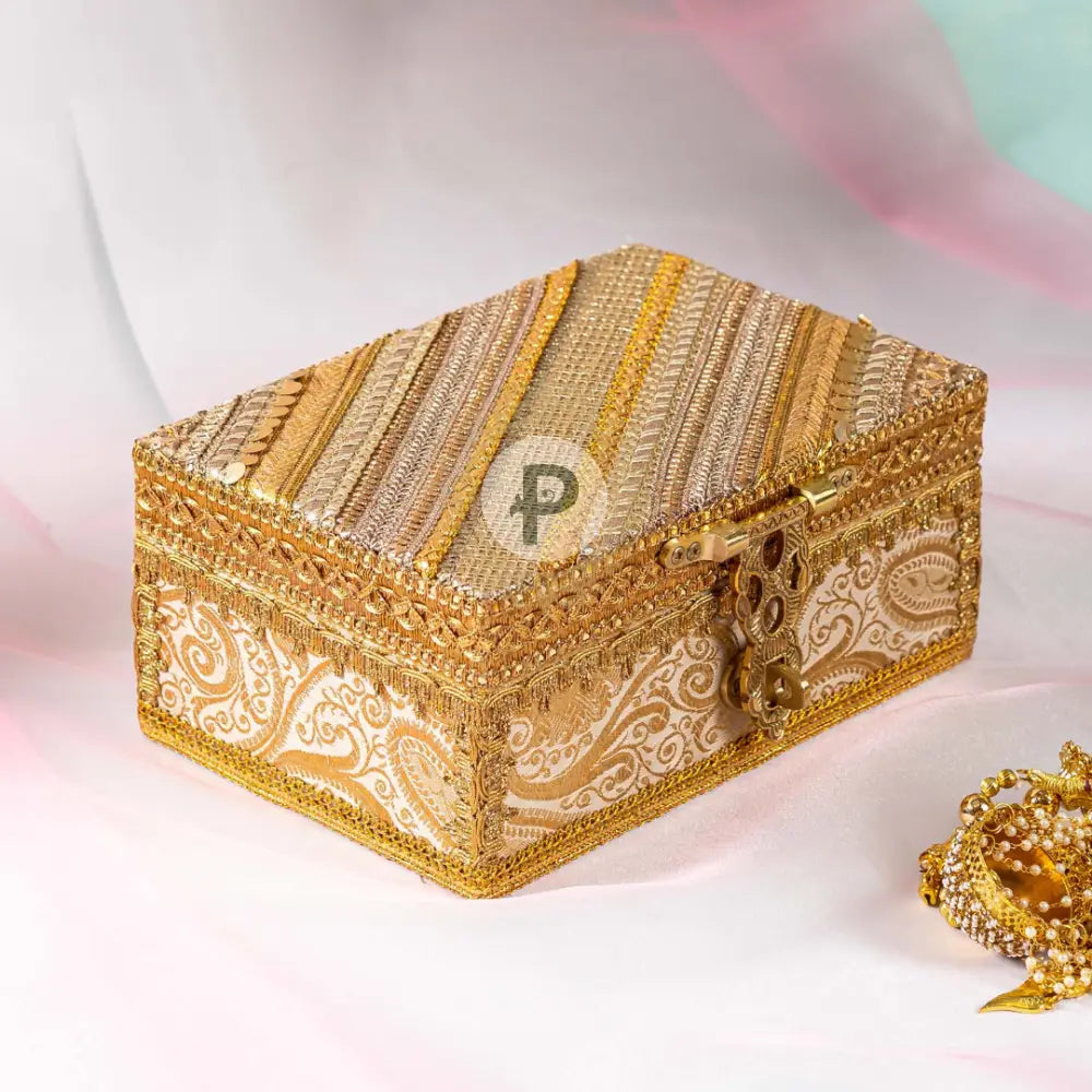 Gold Brocade Satrangi Kaleera Box