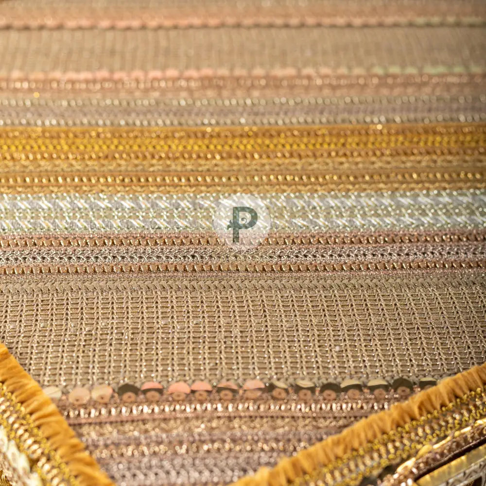 Gold Brocade Satrangi Trousseau Trunk
