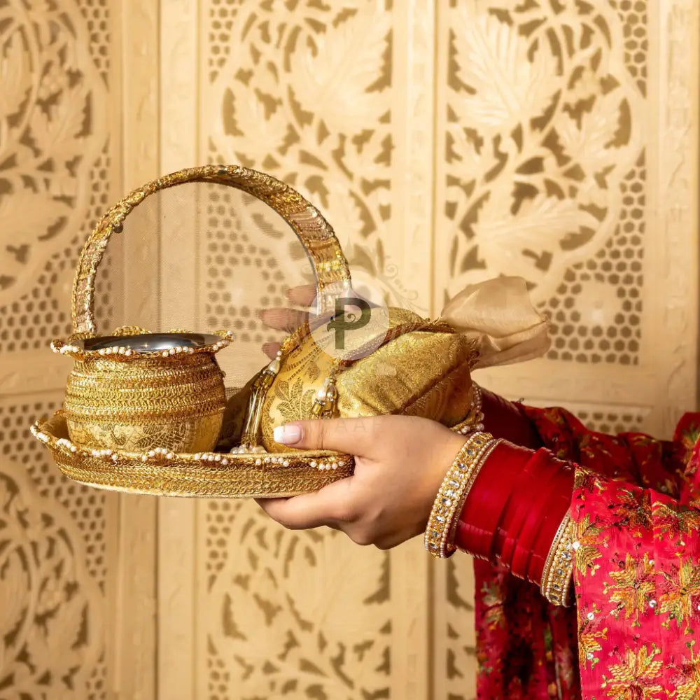 Gold Karwa Chauth Set Karwachauth Set