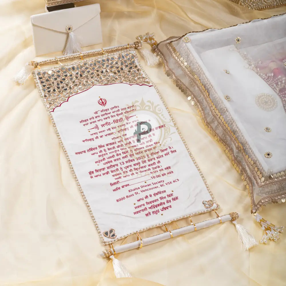 Grand Ivory Zehra Palki Sahe Chithi Set Sahe Chithi