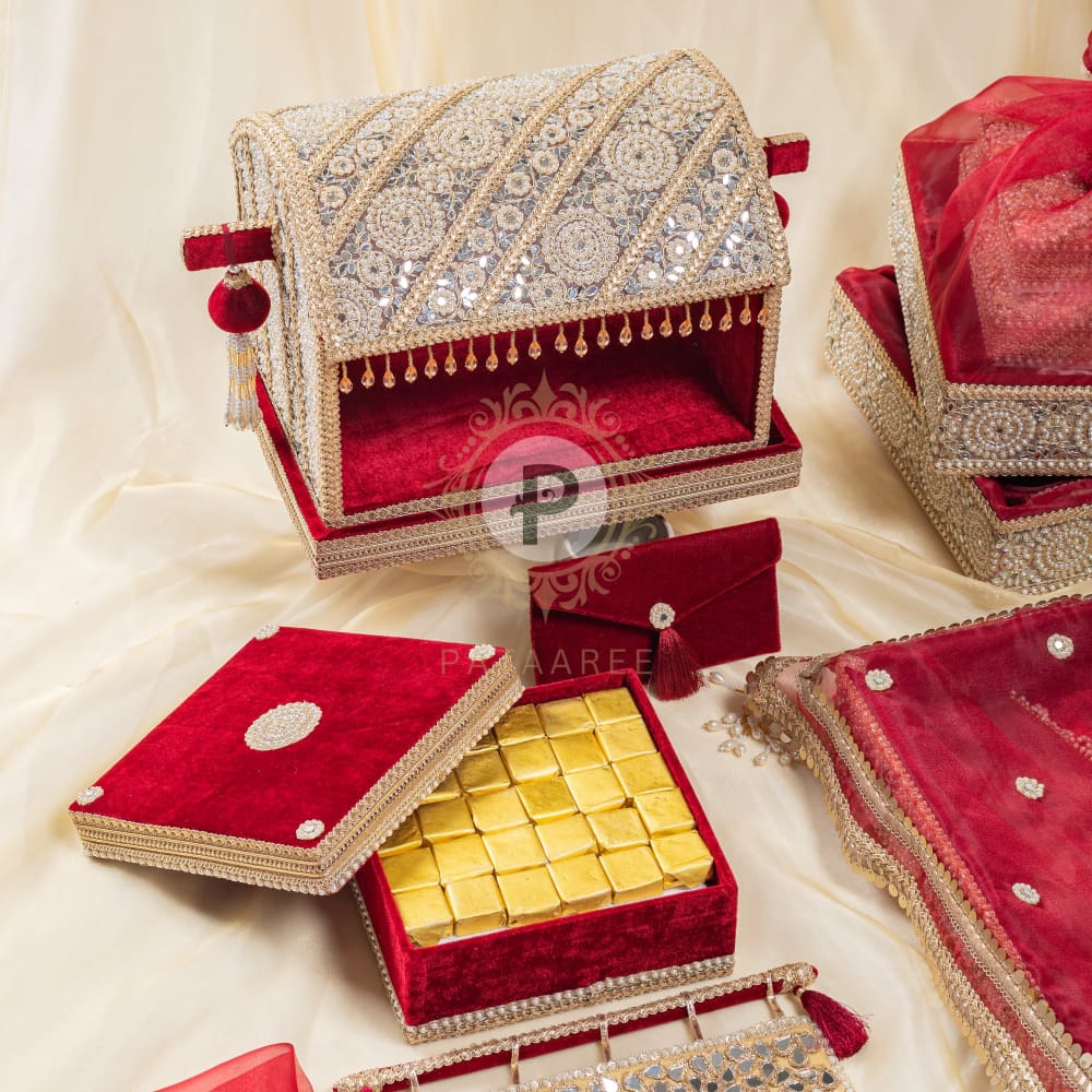 Grand Maroon Zehra Palki Sahe Chithi Set Sahe Chithi