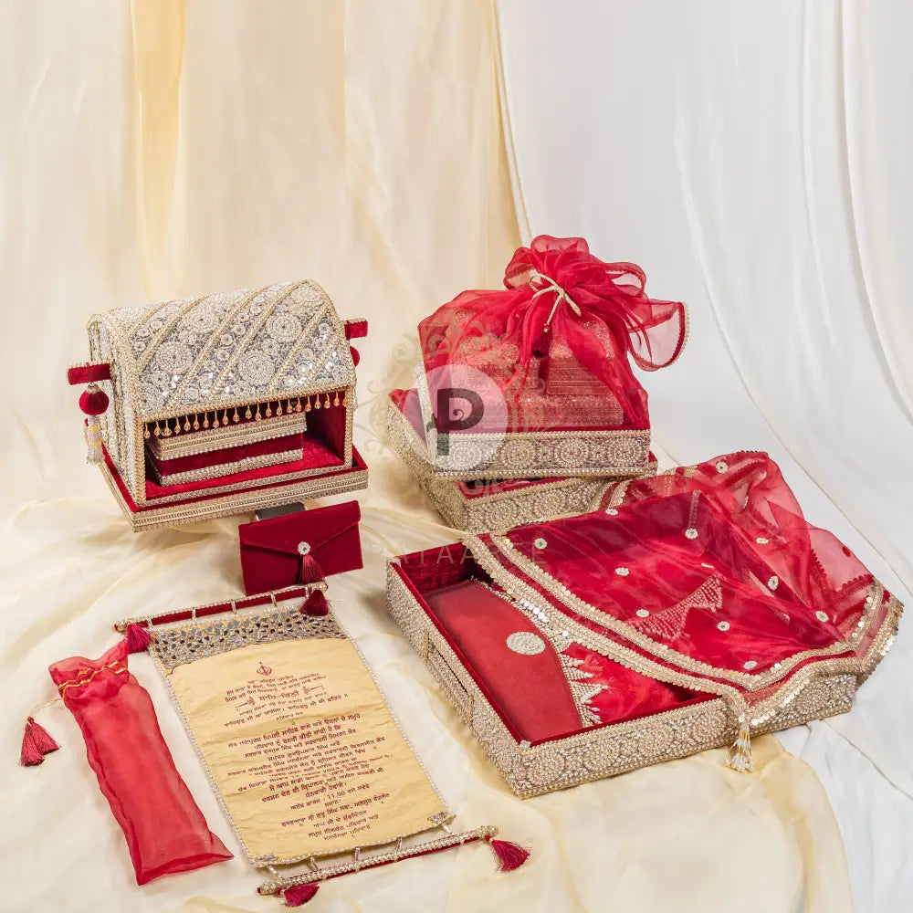 Grand Maroon Zehra Palki Sahe Chithi Set Sahe Chithi
