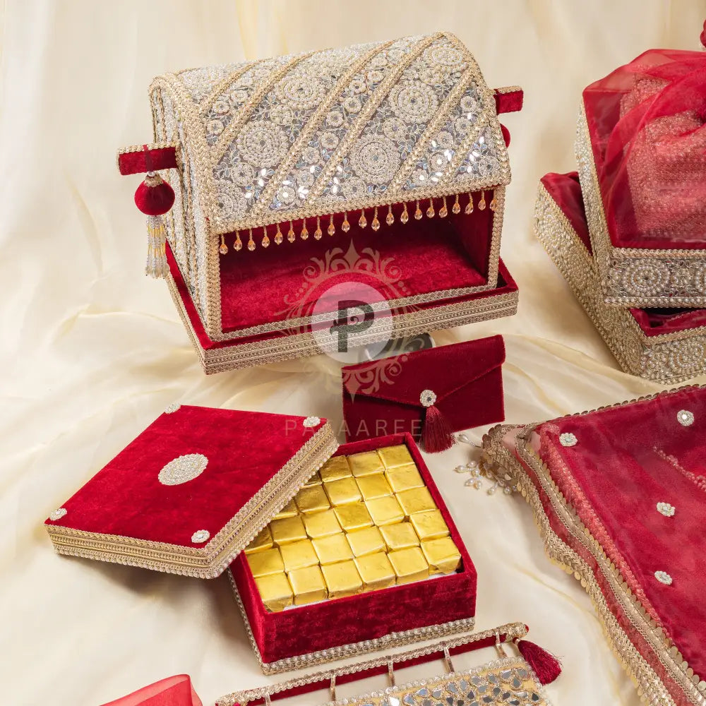 Grand Maroon Zehra Palki Sahe Chithi Set Sahe Chithi