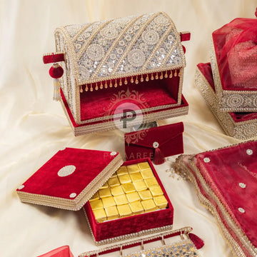 Grand Maroon Zehra Palki Sahe Chithi Set Sahe Chithi
